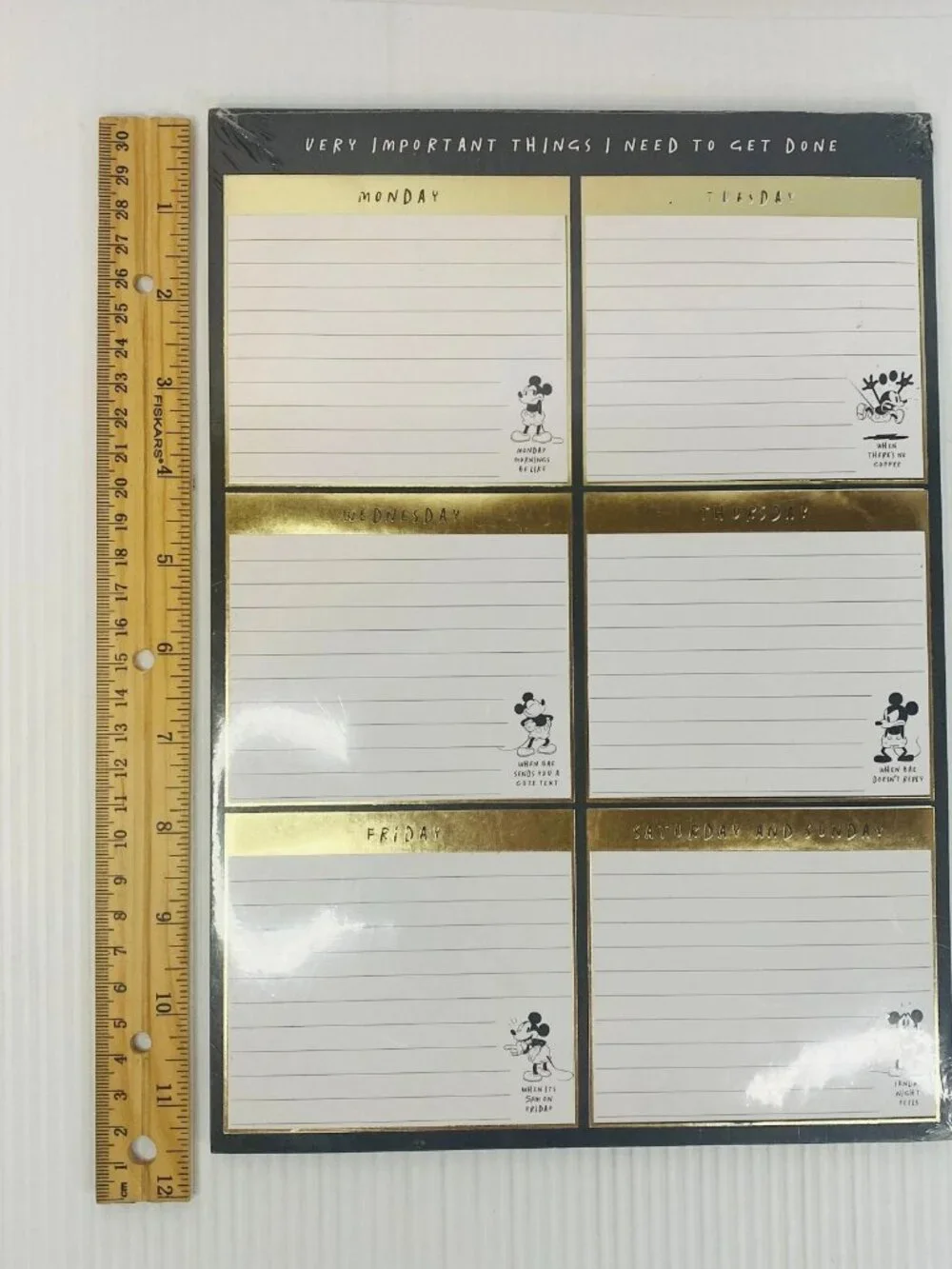Disney x Typo Calendar Planner Sheets Mickey Mouse Black Gold NEW